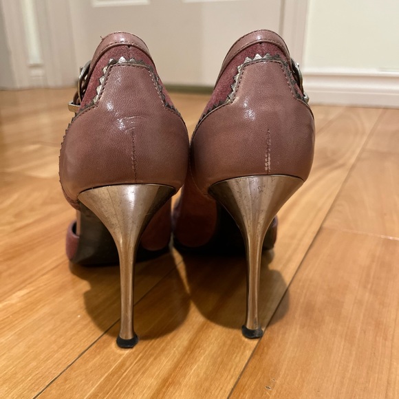 Size 38 US 7/7.5 E’Clat leather stilettos in gorgeous mauve colour, metal heel - Picture 3 of 8